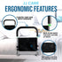 JJ CARE Bed Mobility Guard with Side Storage and Pocket Assist, Height Adjustable Hand Rail